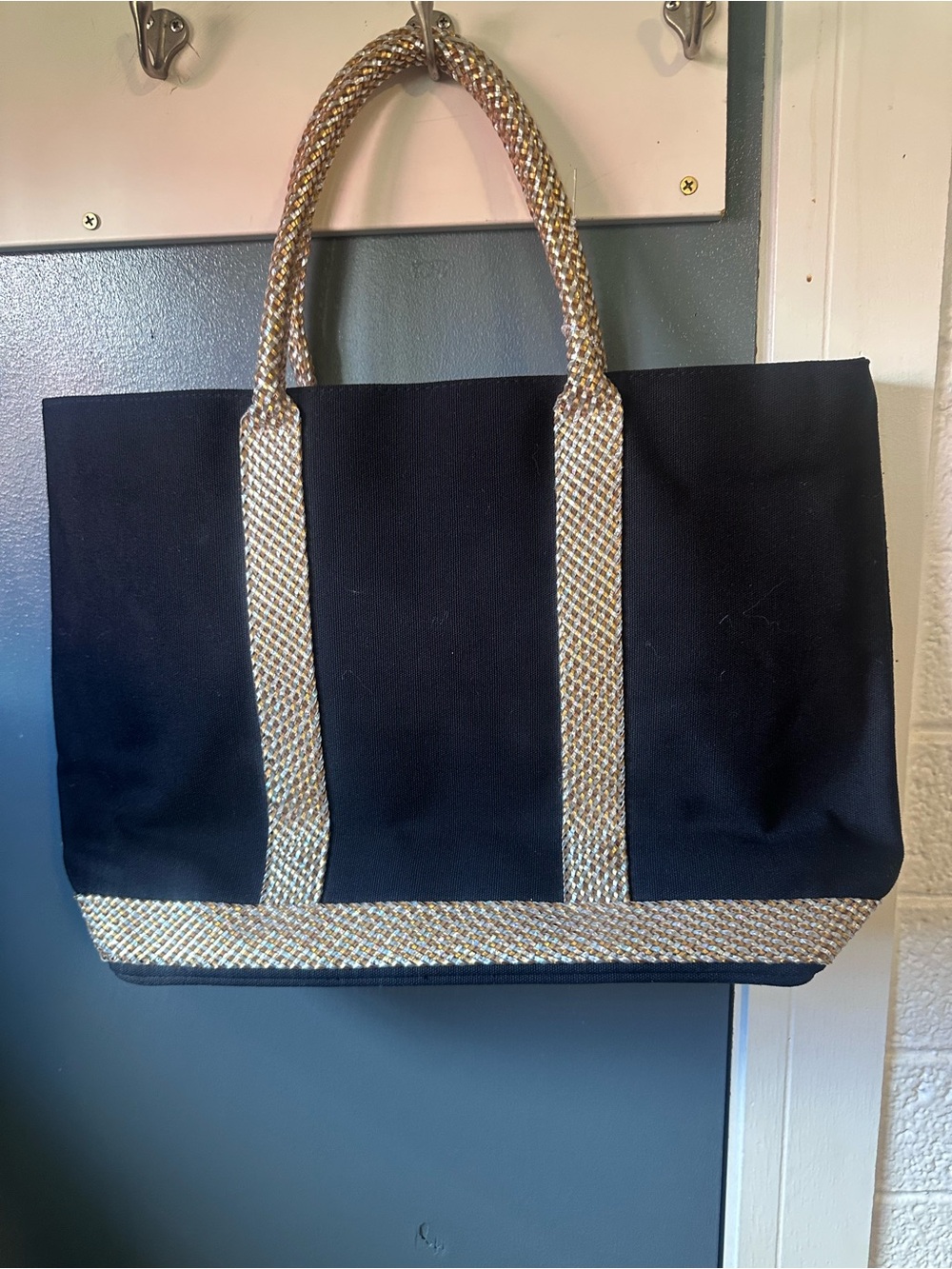 Victoria's Secret Black Tote with Gold-Trim Handles